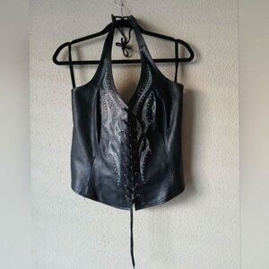 Harley Davidson Women's Black and Blue Corset